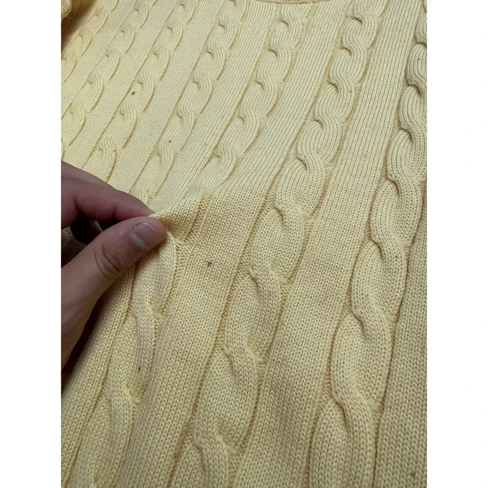Paul & Shark‎ Bretagne Sweater Mens XL Yellow Wool Cable Knit Crewneck Italy